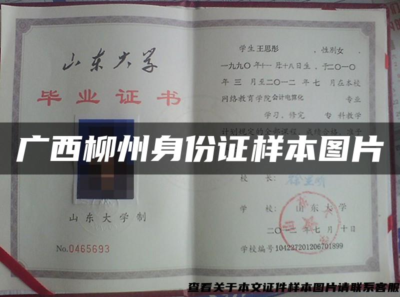 广西柳州身份证样本图片 广西柳州身份证样本图片