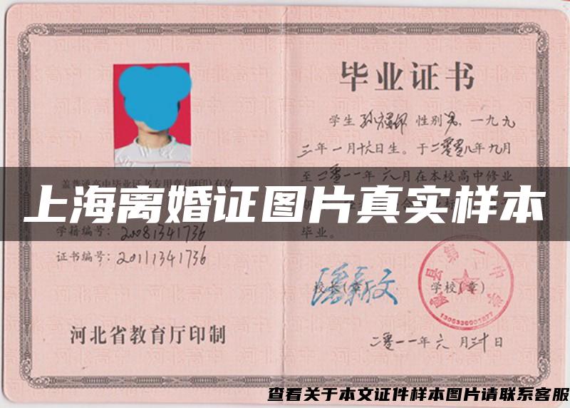 上海离婚证图片真实样本