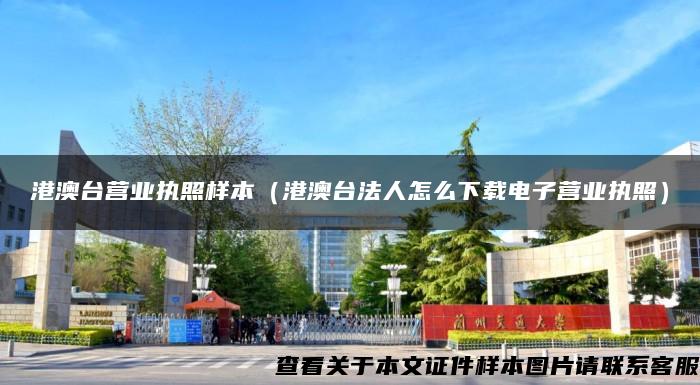 港澳台营业执照样本(港澳台法人怎么下载电子营业执照) 港澳台营业执照样本(港澳台法人怎么下载电子营业执照)