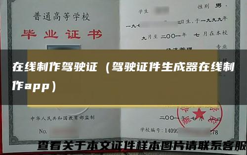 在线制作驾驶证（驾驶证件生成器在线制作app）