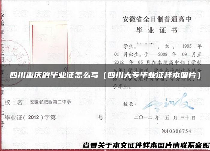 四川重庆的毕业证怎么写（四川大专毕业证样本图片）