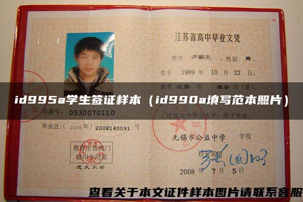 id995a学生签证样本（id990a填写范本照片）