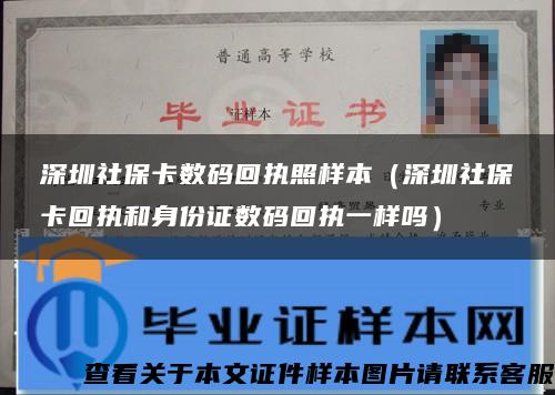 深圳社保卡数码回执照样本（深圳社保卡回执和身份证数码回执一样吗）