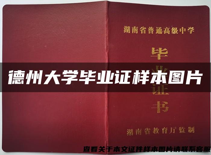 德州大学毕业证样本图片