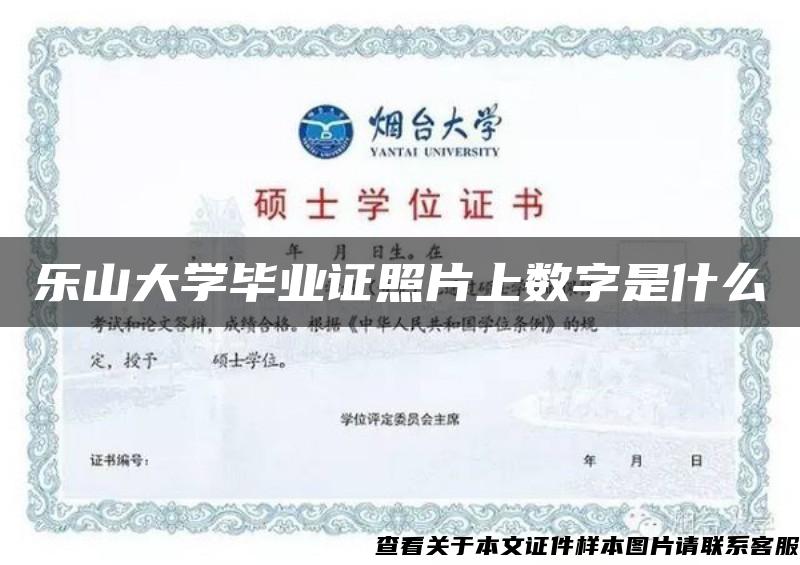 乐山大学毕业证照片上数字是什么