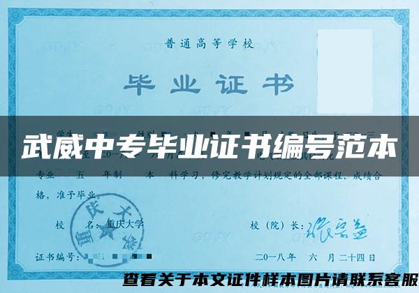 武威中专毕业证书编号范本