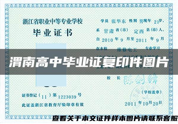 渭南高中毕业证复印件图片