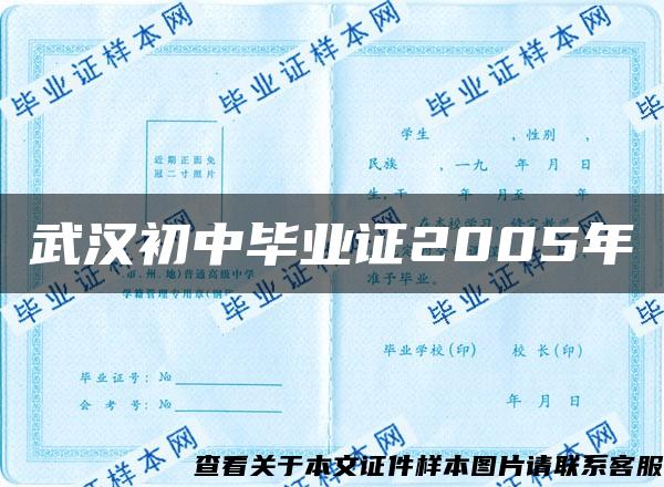 武汉初中毕业证2005年