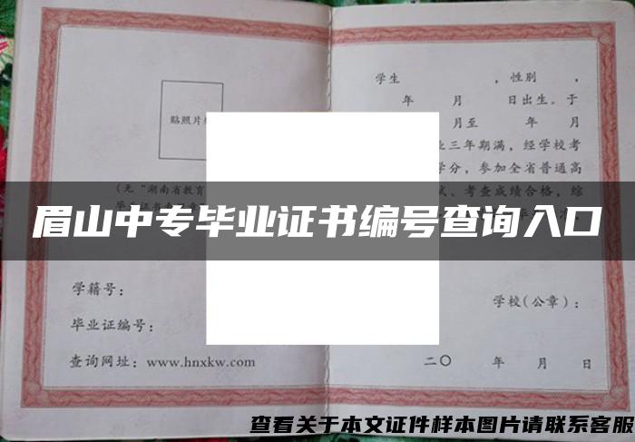 眉山中专毕业证书编号查询入口