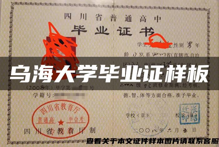 乌海大学毕业证样板