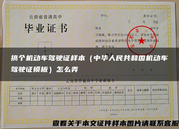 搞个机动车驾驶证样本（中华人民共和国机动车驾驶证模板）怎么弄