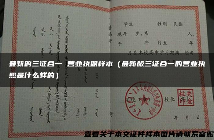 最新的三证合一 营业执照样本(最新版三证合一的营业执照是什么样的) 最新的三证合一 营业执照样本(最新版三证合一的营业执照是什么样的)