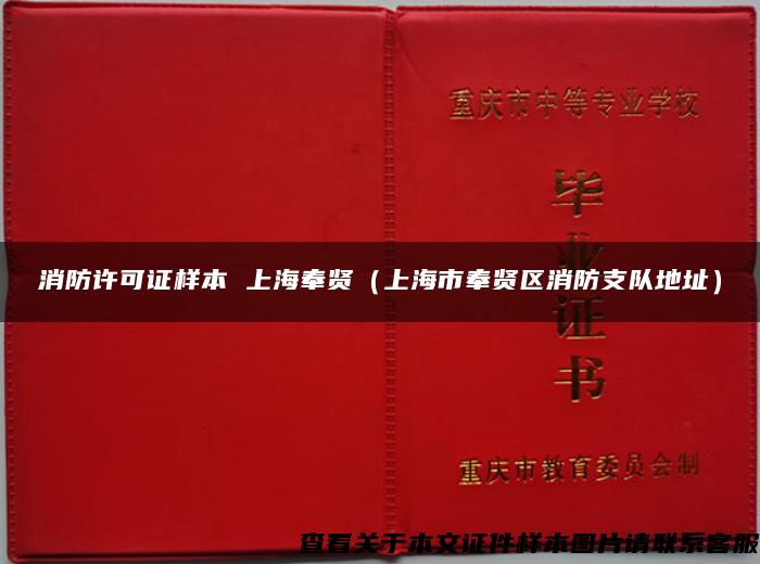 消防许可证样本 上海奉贤(上海市奉贤区消防支队地址) 消防许可证样本 上海奉贤(上海市奉贤区消防支队地址)