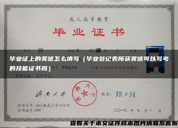 毕业证上的奖惩怎么填写（毕业登记表所获奖惩可以写考的技能证书吗）