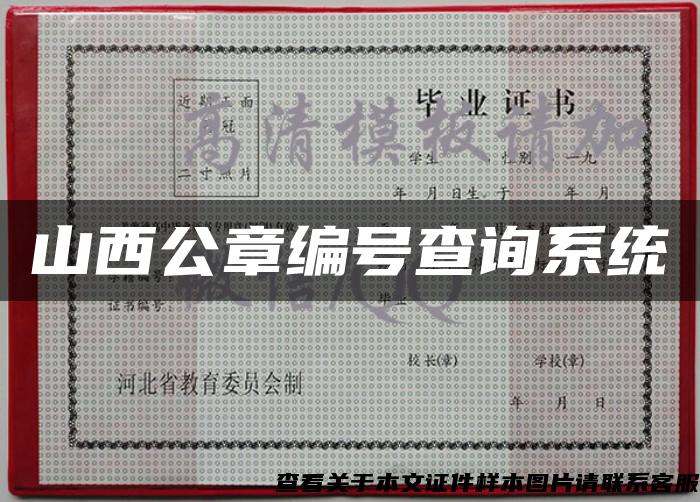 山西公章编号查询系统