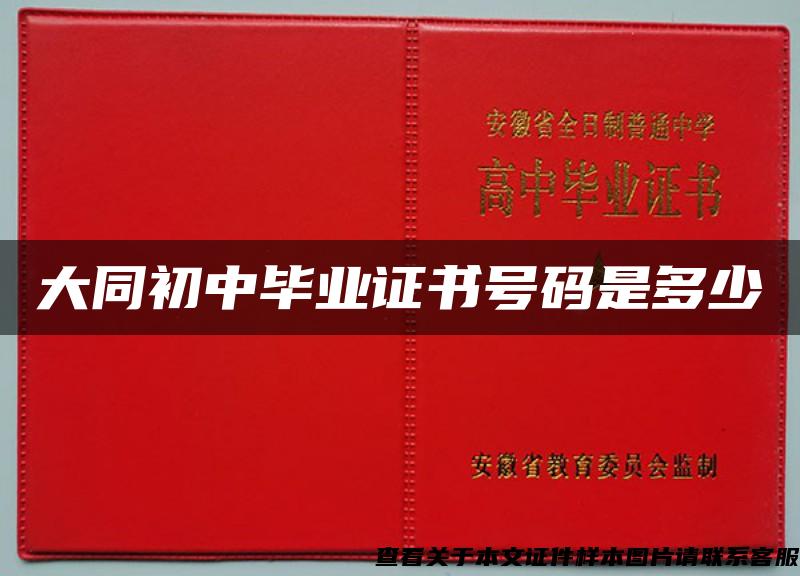 大同初中毕业证书号码是多少