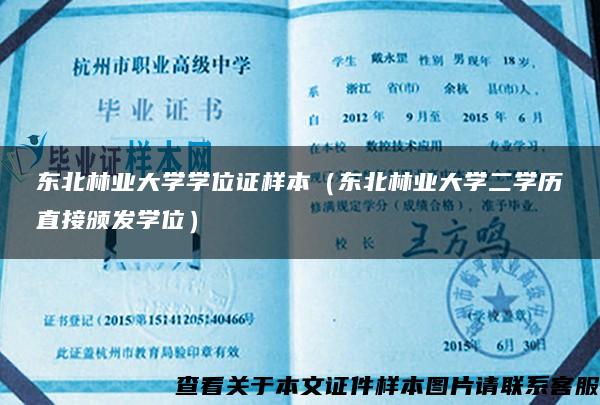 东北林业大学学位证样本（东北林业大学二学历直接颁发学位）