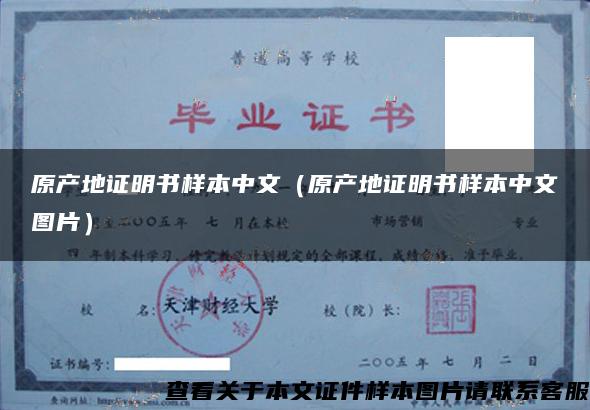 原产地证明书样本中文（原产地证明书样本中文图片）