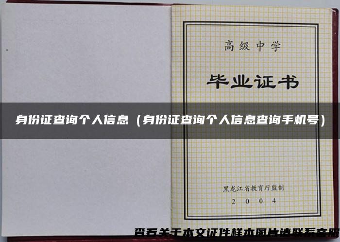 身份证查询个人信息(身份证查询个人信息查询手机号) 身份证查询个人信息(身份证查询个人信息查询手机号)