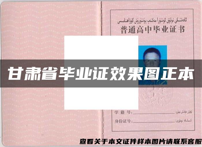 甘肃省毕业证效果图正本