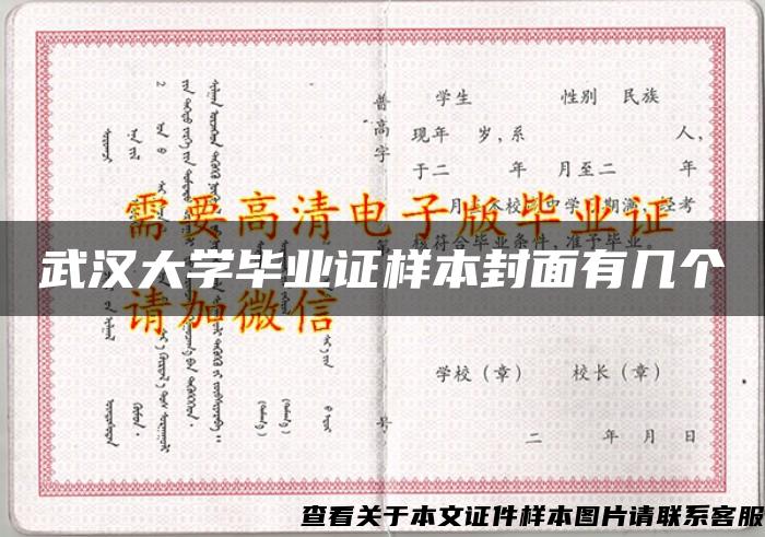 武汉大学毕业证样本封面有几个