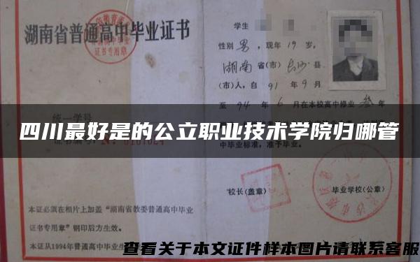 四川最好是的公立职业技术学院归哪管 四川最好是的公立职业技术学院归哪管