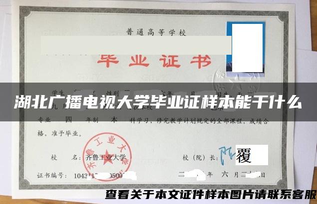 湖北广播电视大学毕业证样本能干什么