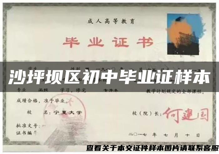 沙坪坝区初中毕业证样本