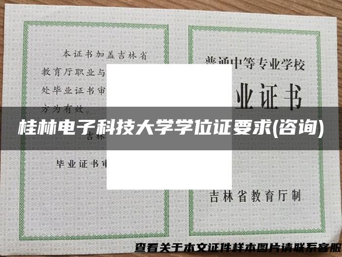桂林电子科技大学学位证要求(咨询)