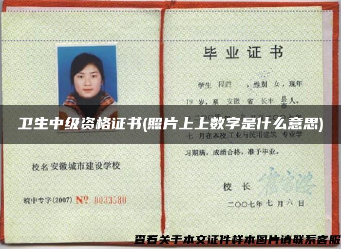 卫生中级资格证书(照片上上数字是什么意思)