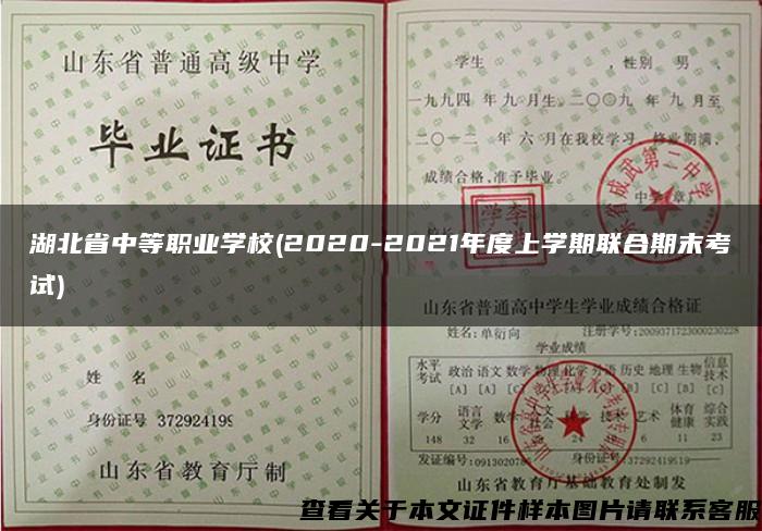 湖北省中等职业学校(2020-2021年度上学期联合期末考试)
