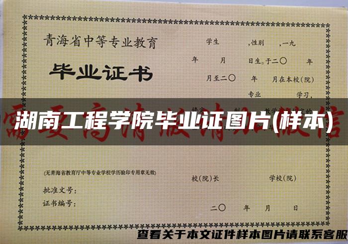 湖南工程学院毕业证图片(样本)