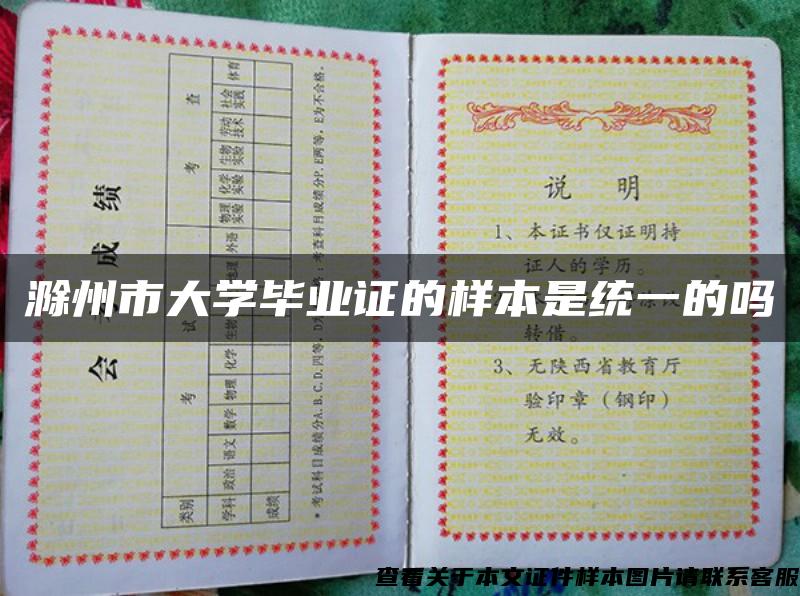 滁州市大学毕业证的样本是统一的吗