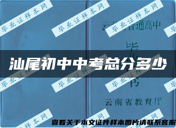 汕尾初中中考总分多少