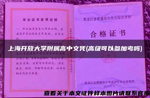 上海开放大学附属高中文凭(高级可以参加考吗)