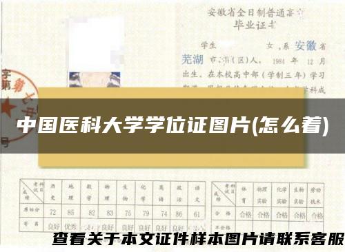中国医科大学学位证图片(怎么着)