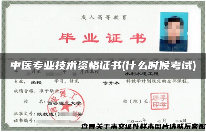 中医专业技术资格证书(什么时候考试)