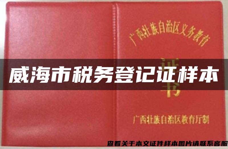 威海市税务登记证样本