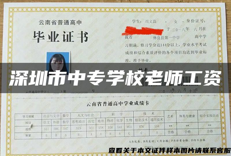 深圳市中专学校老师工资