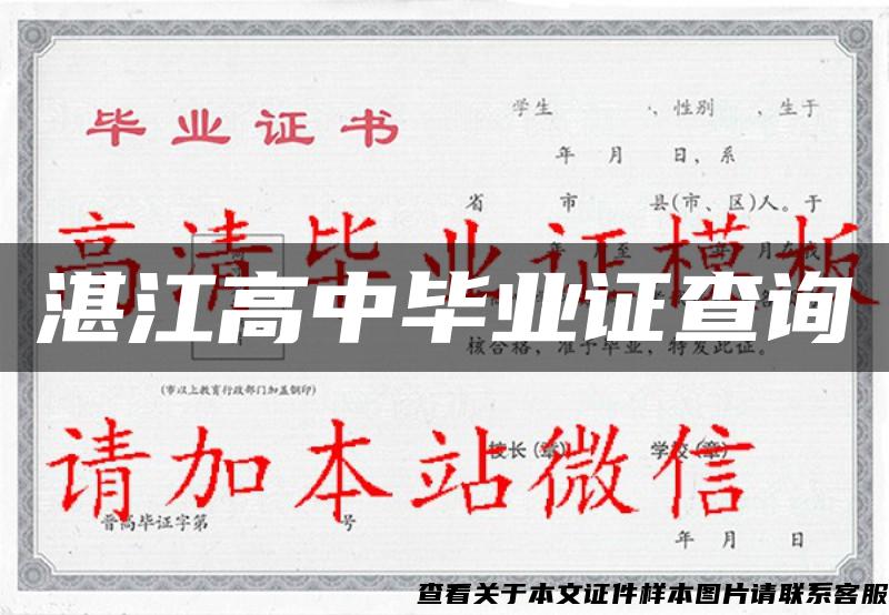 湛江高中毕业证查询 湛江高中毕业证查询