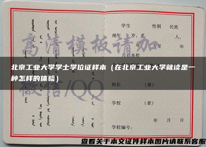 北京工业大学学士学位证样本（在北京工业大学就读是一种怎样的体验）