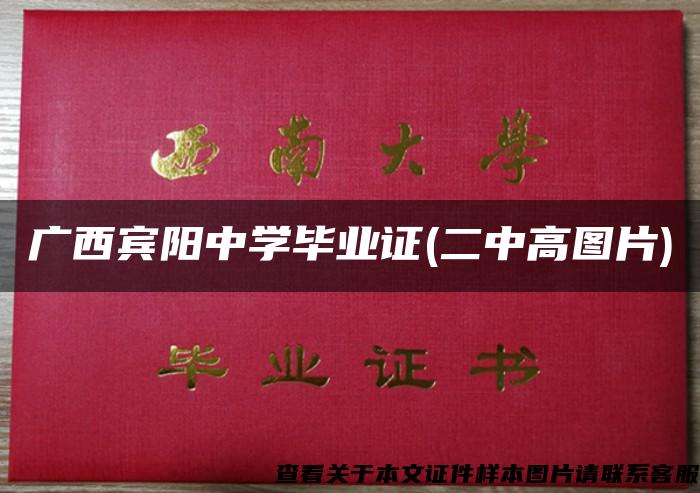 广西宾阳中学毕业证(二中高图片)