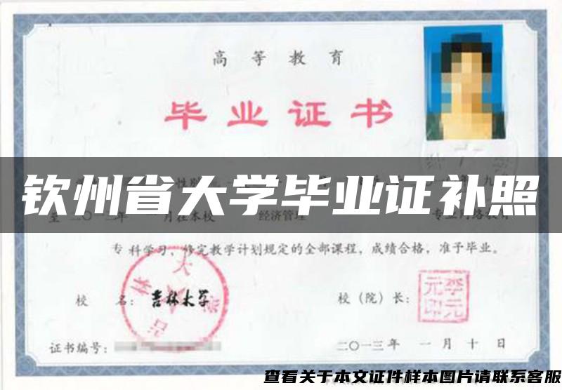 钦州省大学毕业证补照