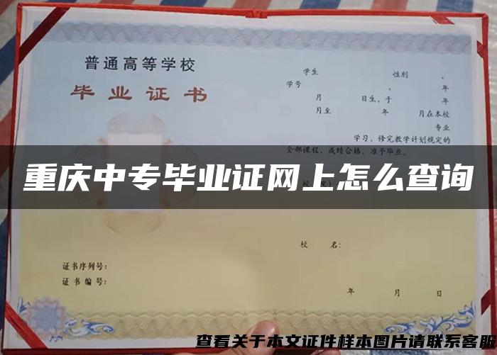 重庆中专毕业证网上怎么查询