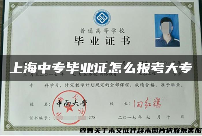 上海中专毕业证怎么报考大专