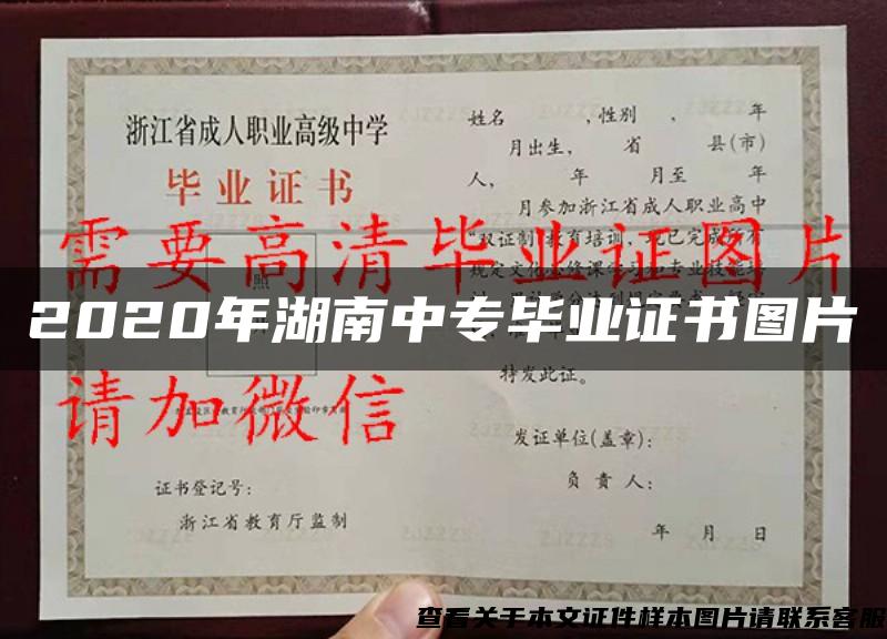 2020年湖南中专毕业证书图片