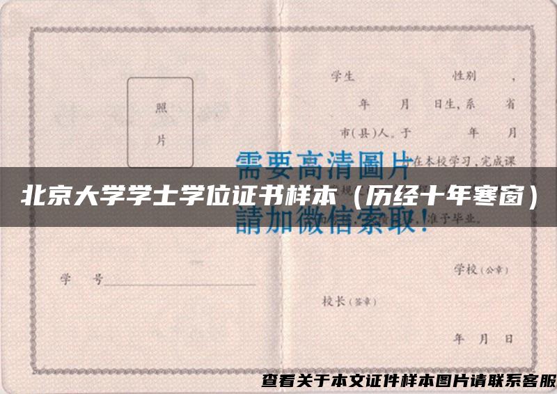 北京大学学士学位证书样本（历经十年寒窗）