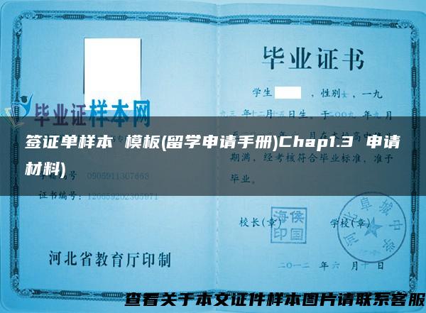 签证单样本 模板(留学申请手册)Chap1.3 申请材料)