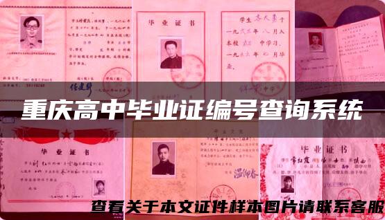 重庆高中毕业证编号查询系统