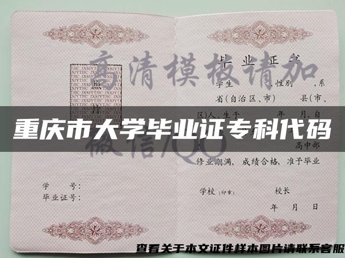 重庆市大学毕业证专科代码